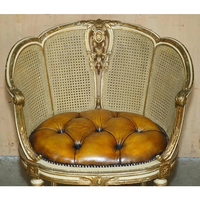 Late 19th Century Antique French Chesterfield Leather Armchairs, 1880, Set of 2 For Sale - Image 5 of 18