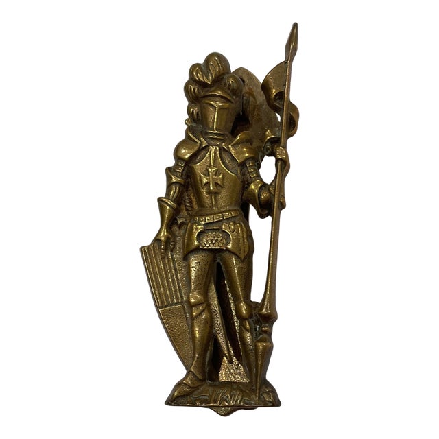 Vintage Medieval Knight Brass Door Knocker For Sale