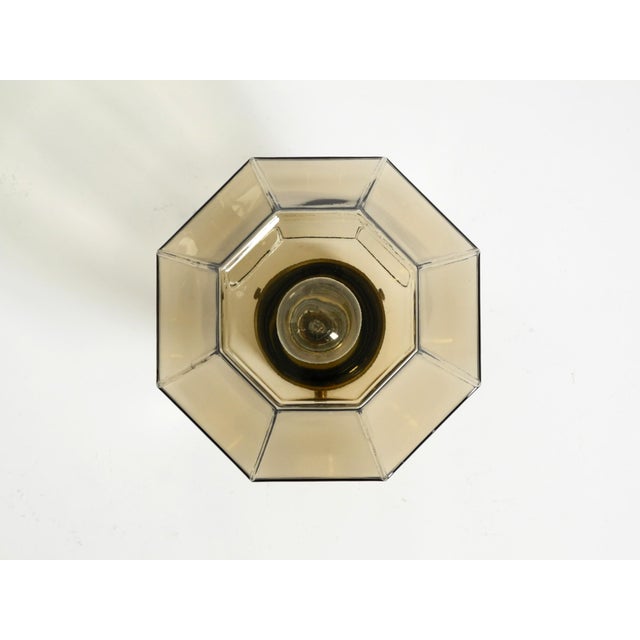 Vintage Smoked Glass Ceiling Lamp in Octagonal Shape from Limburg, 1970s For Sale - Image 9 of 18