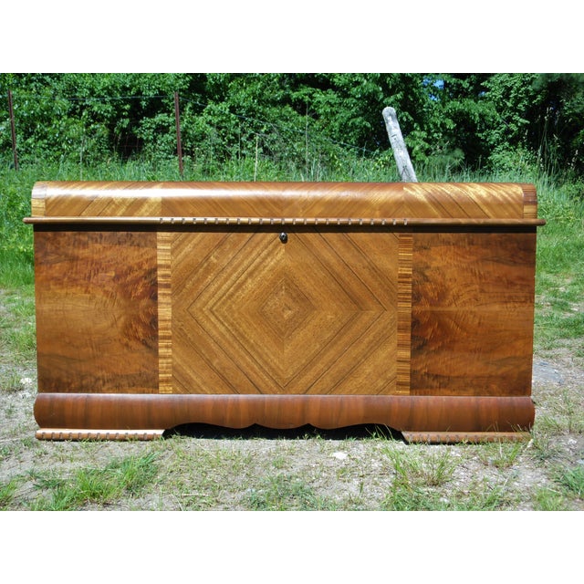 Antique Lane Art Deco Waterfall Cedar Trunk Hope Chest Chairish