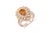 3.02 Carat Natural Pear Cut Orange Sapphire & Diamond Ring in 14K Rose Gold This beautiful ring has a Natural Pear Cut...