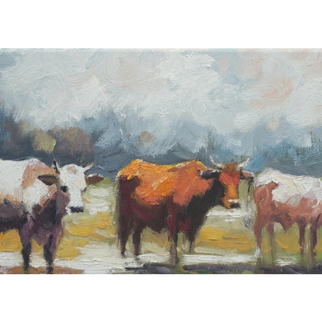 Original Oil Painting of Cows For Sale - Image 4 of 5