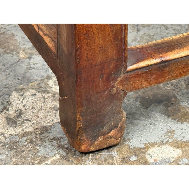Chinese Elmwood Square Side Table, Antique For Sale - Image 9 of 12