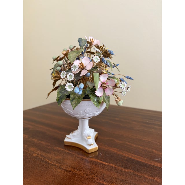 A gorgeous arrangement of enamel flowers, "Fleurs Des Siecles" By Jane Hutcheson for Gotham Circa 1970s Enamel flowers, in...