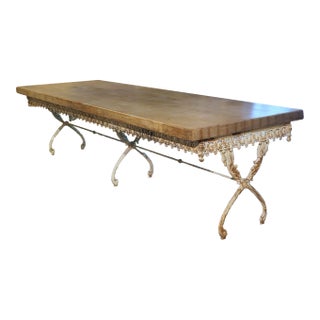 A Long, Painted Antique Cast Iron Table From Aix-en-Provence, France Circa 1890 For Sale