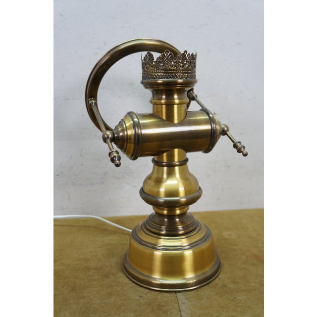 Metal Willian Fawecett Brass Pharmacy Apothecary Library Reading Hurricane Lamp 22" For Sale - Image 7 of 16
