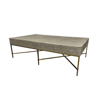 Williams-Sonoma Faux Shagreen Coffee Table For Sale