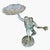 Coastal Whimsical Vintage Verdigris Bronze Dancing Frog Garden Sculpture & Bird Bath For Sale - Image 3 of 12