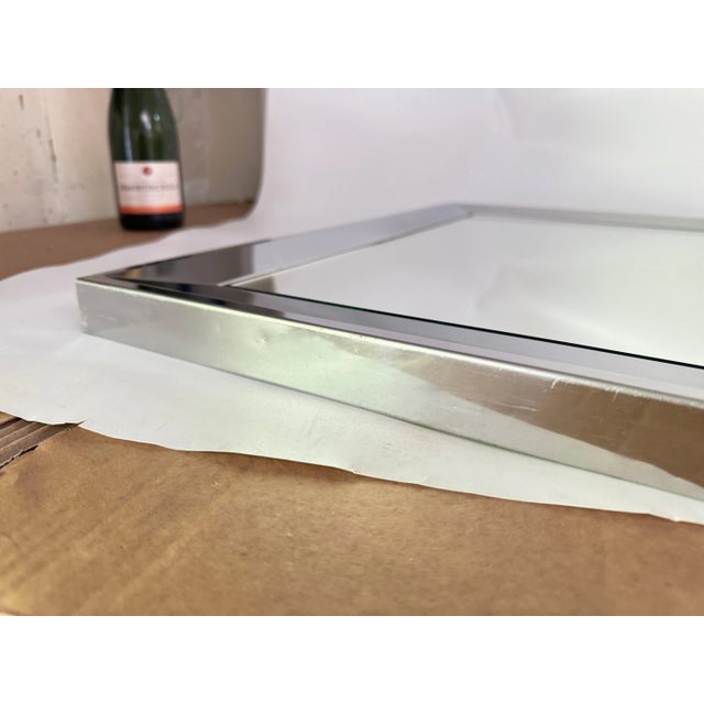 1970s Wall Mirror in Aluminium and Glass, France, 1970s For Sale - Image 5 of 11