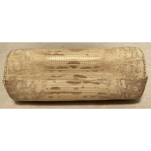 Barry Kieselstein Cord Beige Gold Lizard Egyptian Goddess Clutch For Sale - Image 4 of 10