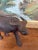 Vintage Hand-Carved Wooden Water Buffalo Sculpture With Textured Detailing. For Sale - Image 4 of 8
