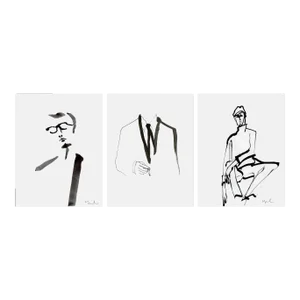 "Suit" Original Set of Three Ink Drawings by Yuki Osada