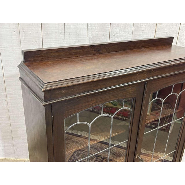 English Oak Display Cabinet, 1930s For Sale - Image 10 of 14