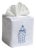 Blue Ginger Jar Chain-Links Tissue Box Cover in White Linen & Cotton, Embroidered For Sale