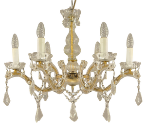 Crystal Glass Chandelier, Germany, 1970s