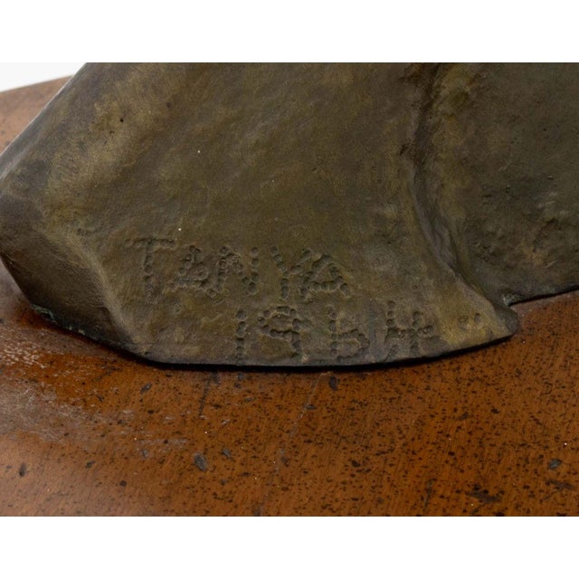 Metal Tanya Poust Standing Geisha Patinated Bronze, 1964 For Sale - Image 7 of 8