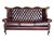 English High-Back Chesterfield Sofa with Queen Anne Legs in Burgundy Leather, 1980s For Sale - Image 5 of 5