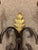 Metal 1900s Two-Arm French Wall Sconces With Gold-Leafed Bobeches - Pair For Sale - Image 7 of 15
