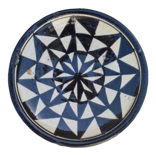 Late 19th Century Handmade Moorish-Patterned Judaical Ceramic-Art Wall Plate For Sale