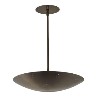 Raul Reyes 'Rey 14' Perforated Patinated Brass Dome Pendant For Sale