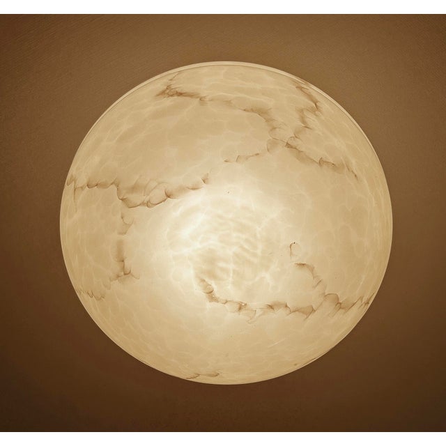 Art Deco Ivory Glass Pendant Light, 1950s For Sale - Image 15 of 18