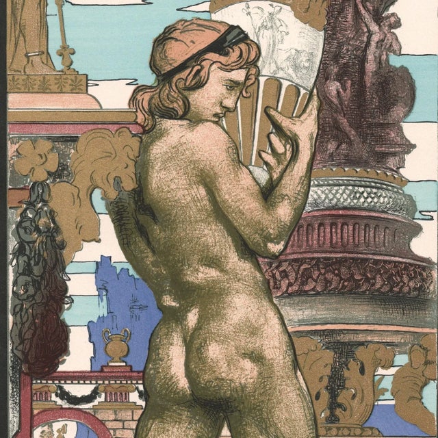 Maurice Desvallières, Porteur d'Amphore, 1898, Original Lithograph For Sale - Image 3 of 11