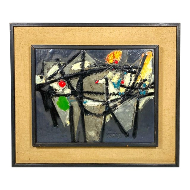 Modern Abstract Expressionist Painting Signed Horup For Sale