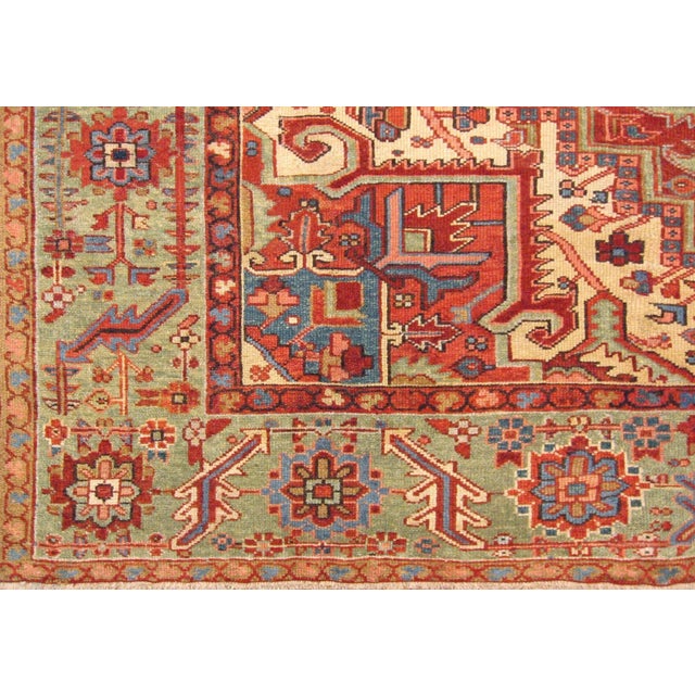 Persian Antique Persian Heriz Oriental Rug, Room Size, W/ Central Medallion For Sale - Image 3 of 7