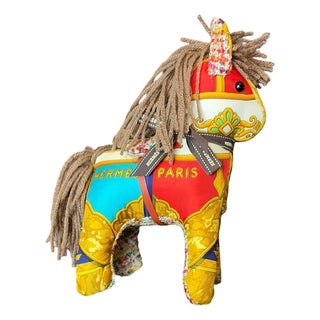 Hermes Carpe Diem Vintage Silk Scarf Noble Pony For Sale