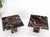 Pair of Square Black & Dark Red & White Veins Marble Side End Tables Stands Mint For Sale - Image 13 of 13