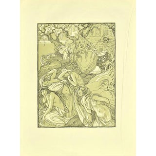 Ferdinand Bac, The Escape of Women, Nudes, Lithograph, 1922 For Sale