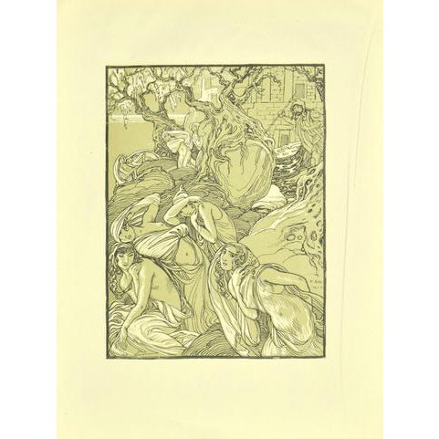 Ferdinand Bac, The Escape of Women, Nudes, Lithograph, 1922 For Sale