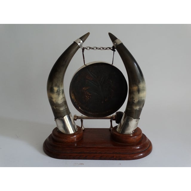 Antique English Horn Table Gong Chairish