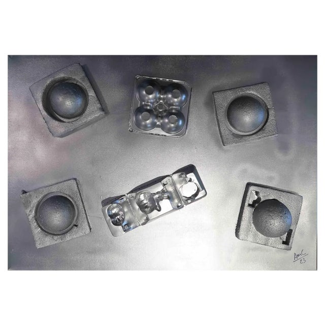 Anna Maria Caboni, Metallic City, Acrylic & Plastic, 2023 For Sale