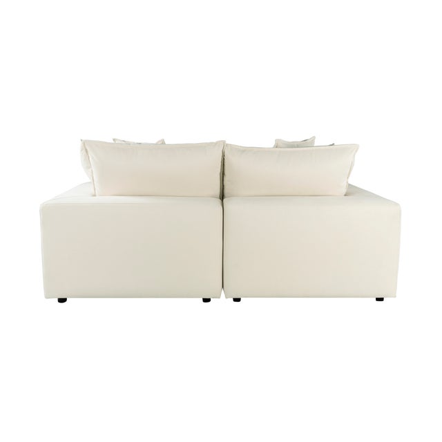 Cali Natural Performance Fabric Modular Loveseat For Sale In Los Angeles - Image 6 of 8
