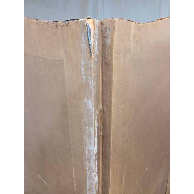Antique 19th Century Painted Leather Folding Screen For Sale - Image 17 of 18