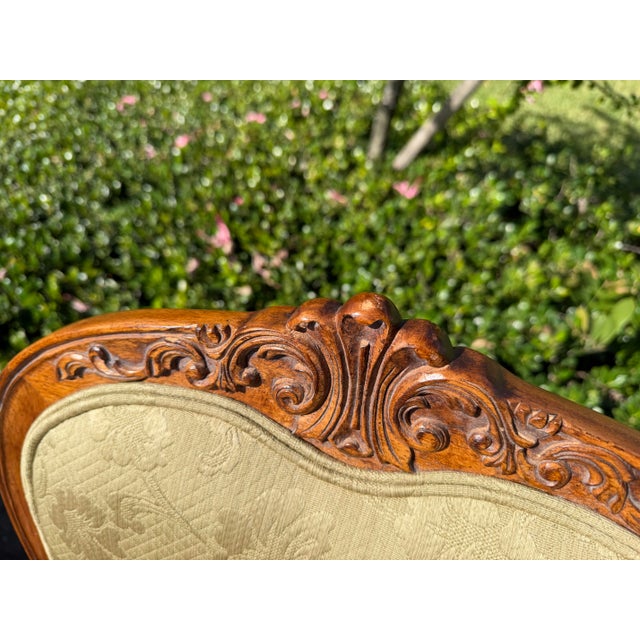 Century Furniture French Provincial Carved Wood Dining Chairs With Olive Damask Upholstery, Set of 6 For Sale - Image 10 of 12