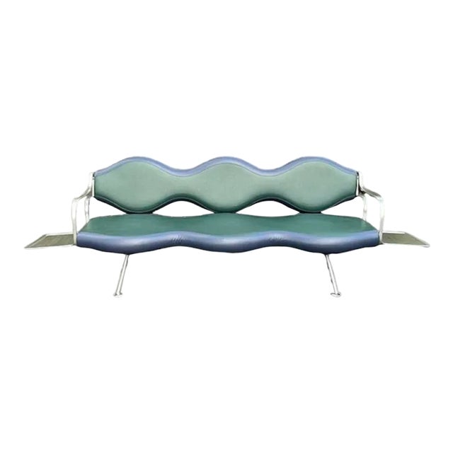 Postmodern Wave Sculptural Indoor / Outdoor Three Seat Sofa With Side Shelves by Karim Rashid for Nienkamper For Sale