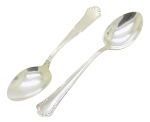 Vintage Italian Handmade Genuine Silver Sugar Coffee Spoons, 1970s, Set of 2