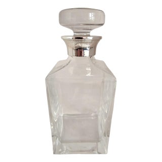 Sterling Silver-Mounted Cut Glass Decanter from James Dixon & Sons, 2001 For Sale