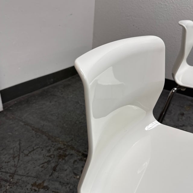 Marcus Arvonen for Ikea Glenn White Counter Stools, Pair For Sale - Image 9 of 12