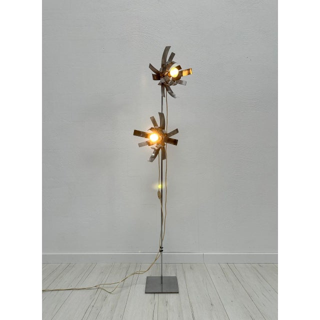 Silver Vintage French Sculptural Floor Lamp by Jocelyne Trocmé for Oxar, 1970s For Sale - Image 8 of 8