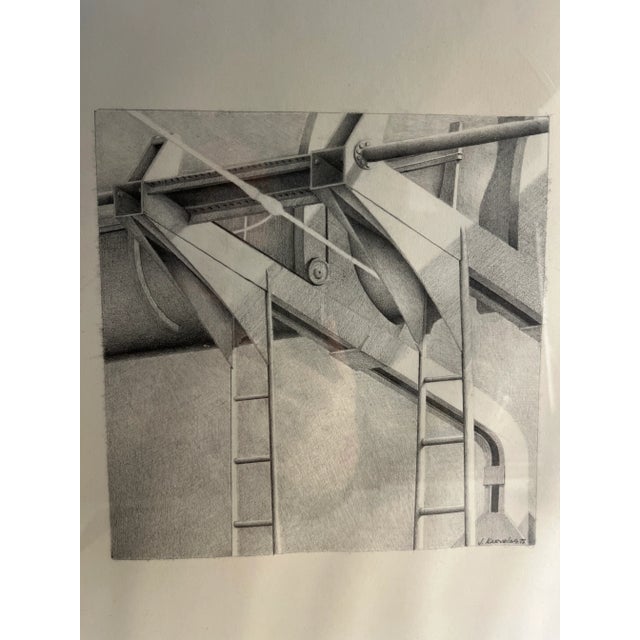 Graphite drawing of architectural detail by J. Karvelas. Framed nicely and professionally in plexi box ready to hang....