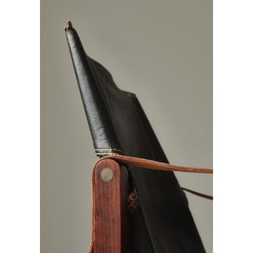 Safari Lounge Chairs in Black Leather and Ash attributed to Kaare Klint for Rud. Rasmussen, 1950s, Set of 2 For Sale - Image 11 of 18