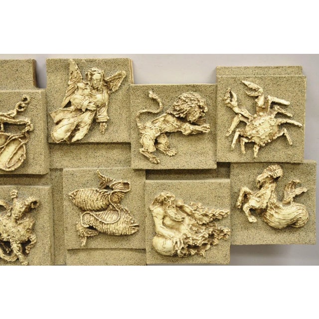 Plastic Vintage Finesse Originals 1970s Brutalist Figural Zodiac Wall Sculpture For Sale - Image 7 of 12