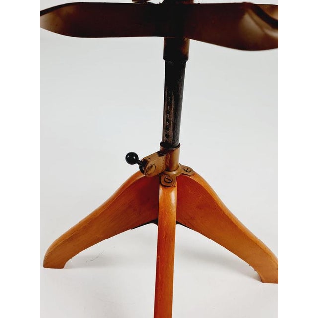 Bauhaus Swivel Office Chair in Wood by Polster Gleich, 1930s For Sale - Image 8 of 11