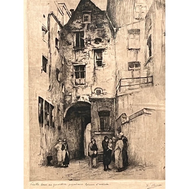 Original signed etching by listed Belgian Social Realist artist Kurt Peiser (1887–1962). Titled in pencil lower left...