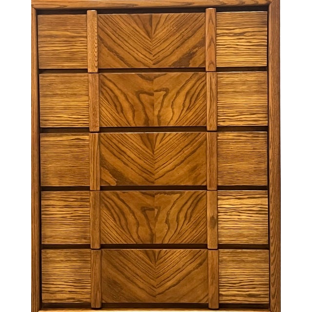 Mid-Century Modern Vintage Lane Highboy Post Modern Organic Brutalist Style For Sale - Image 3 of 12