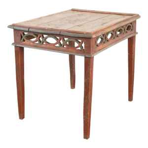 Original Red Painted Side Table From Sweden, Circa 1820