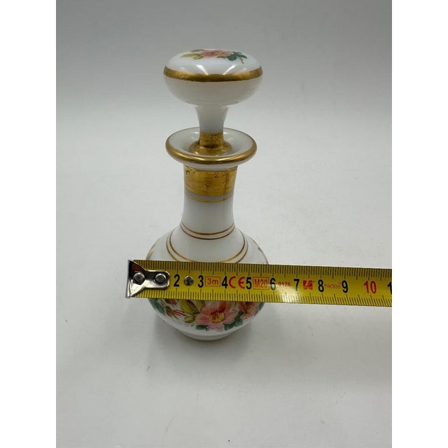 Antique Opaline Perfume Bottle Decorated with Painted Flowers, 1890s For Sale - Image 6 of 11